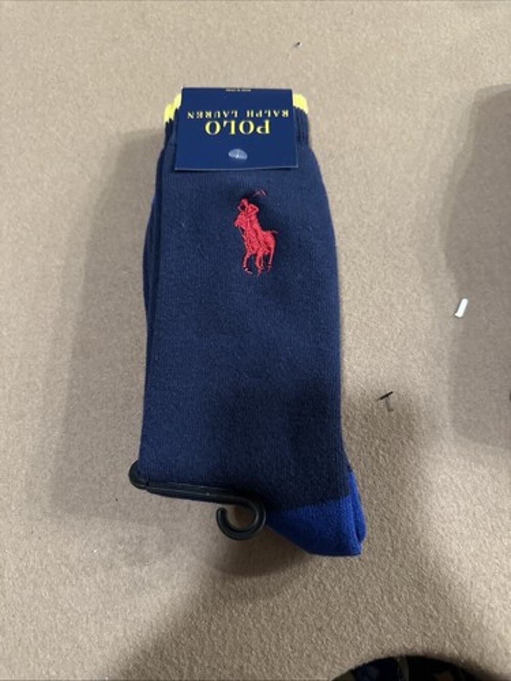 Polo Ralph Lauren Men’s Big Pony Crew Single Socks Cotton Blend 6-12.5